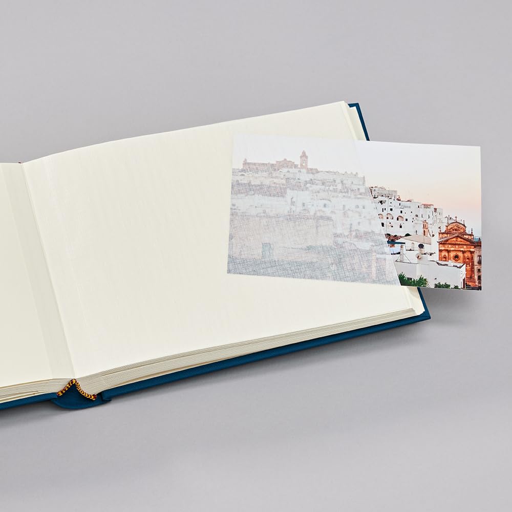 Semikolon 350978 Album Classic Small - 21,5 x 16 cm - 80 pages couleur crème, pour 10 x 15 photos - bleu marine foncé