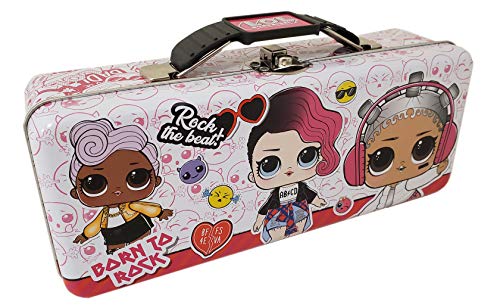 L.O.L. Surprise! Tin Pencil Box with Handle & Clasp, White