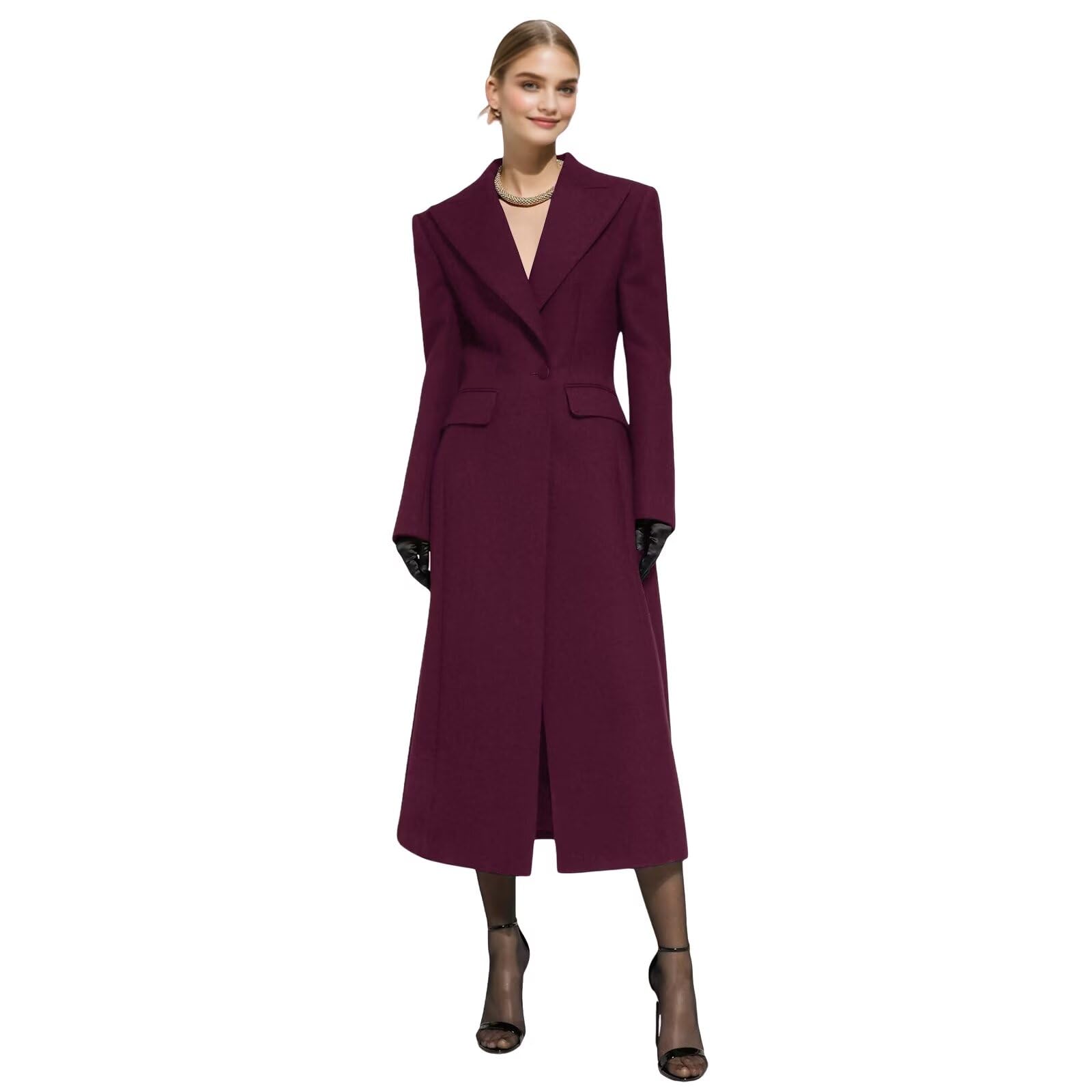 Womens Suit Blazer Dressy One Button Formal Suit Jacket Peaked Lapel for Cocktail Prom Dinner Party