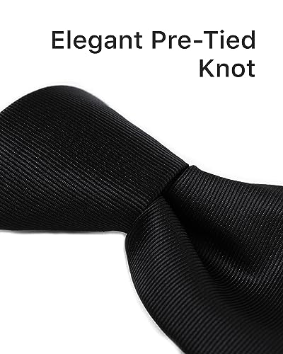 Image of boxed-gifts Clip on Ties for Men - Premium Black Solid Color Clip on Tie