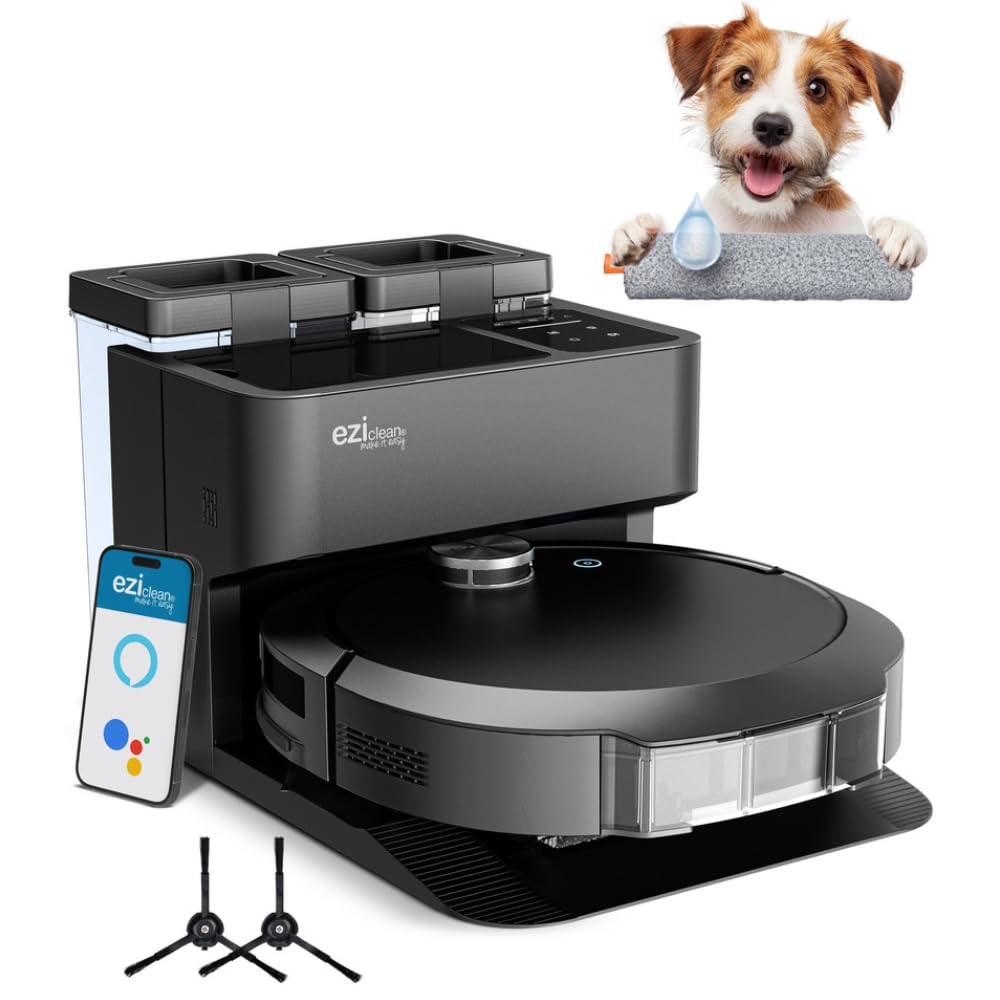 Robot Aspirapolvere E Scopa Connesso Con Base Svuotante Eziclean AlL-IN-One Z10 Plus - 240 Min - 6000 Pa - 180 M? - 1,5 L