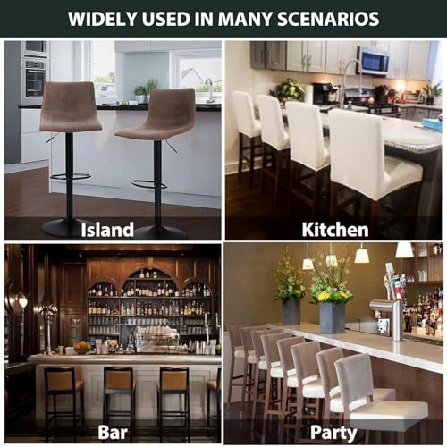 Image of Lellen Bar Stool Covers Set of 4- Jacquard Bar Stool Chair Cover with Backs,Barstool Covers Slipcovers,Stretch Barstool Seat Covers,Chair Protector Covers for Kitchen Dining Room Counter Island