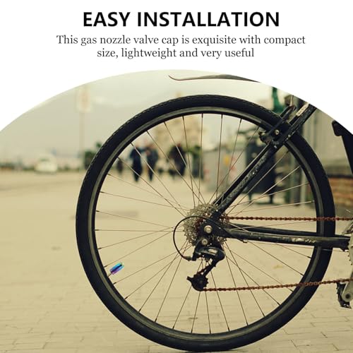Totority 2 piezas tapas de válvula de aleación de titanio ligeras a prueba de polvo para bicicletas, protección de tallo para neumáticos de bicicletas de carretera y montaña miniatura 5