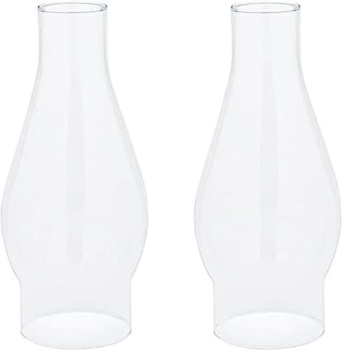 Ohlectric Lámpara de cristal para chimenea, pantalla de cristal transparente, repuesto soplado a mano para lámparas de aceite vintage, evita la