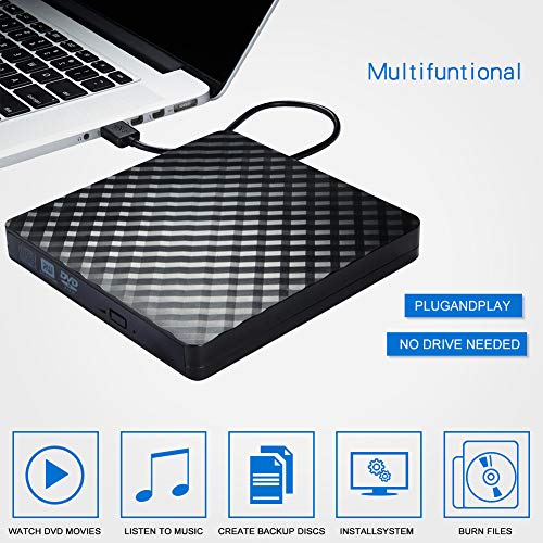 image for External CD Drive, USB 3.0 Slim External CD DVD ROM Drive Writer Reade