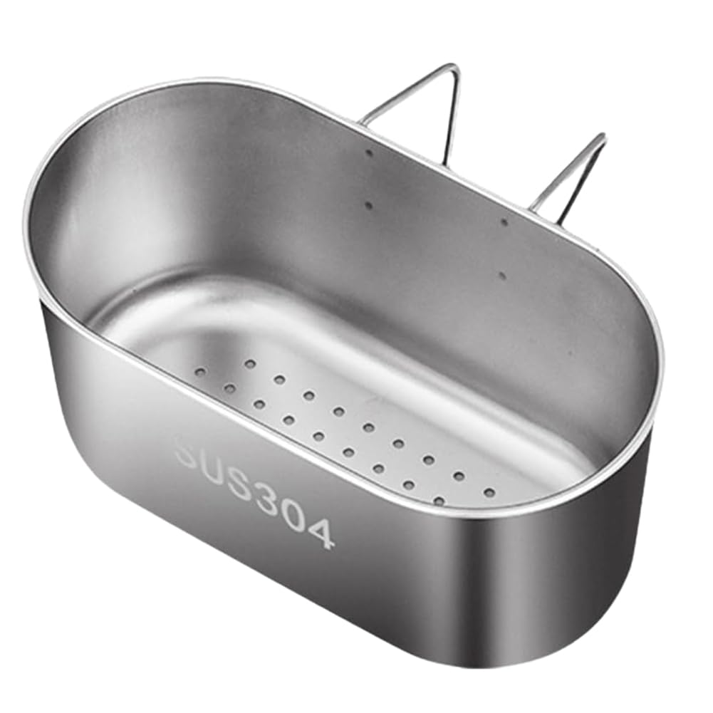 Vjsujehgy Stainless Steel Drain Basket,Sink Organiser,Stainless Steel Sink Filter Tray,Filter Basket,Drain Rack,Soap Box Organiser