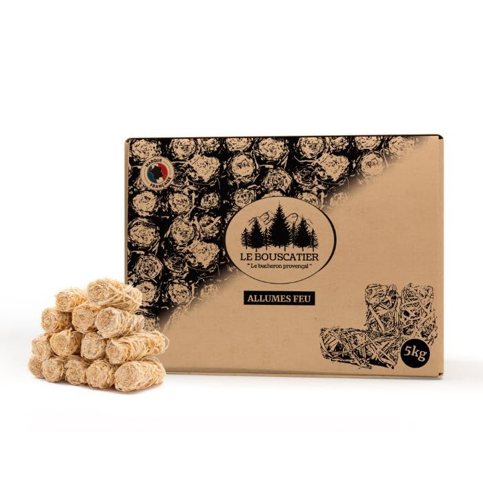 Allume-feu écologique en Laine et Cire de Bois 100% naturels pour cheminée poêle cuisinière Barbecue brasero et feu de Camps.410 à 420 allumes-feu sans Odeur. Gros Calibre qualité Premium