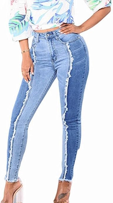 Colorblock Straight Leg Denim Pants 