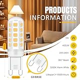 Lumlog G9 Led Bulbs, 3W Warm White Light Bulbs, Equivalent to 30-40W Halogen, 400Lm, 3000 Kelvin 220-240V No Flicker Non-Dimmable Energy Savingor Lighting Decor [Energy Class D] (Warm White, 12 Pack) - Image 2