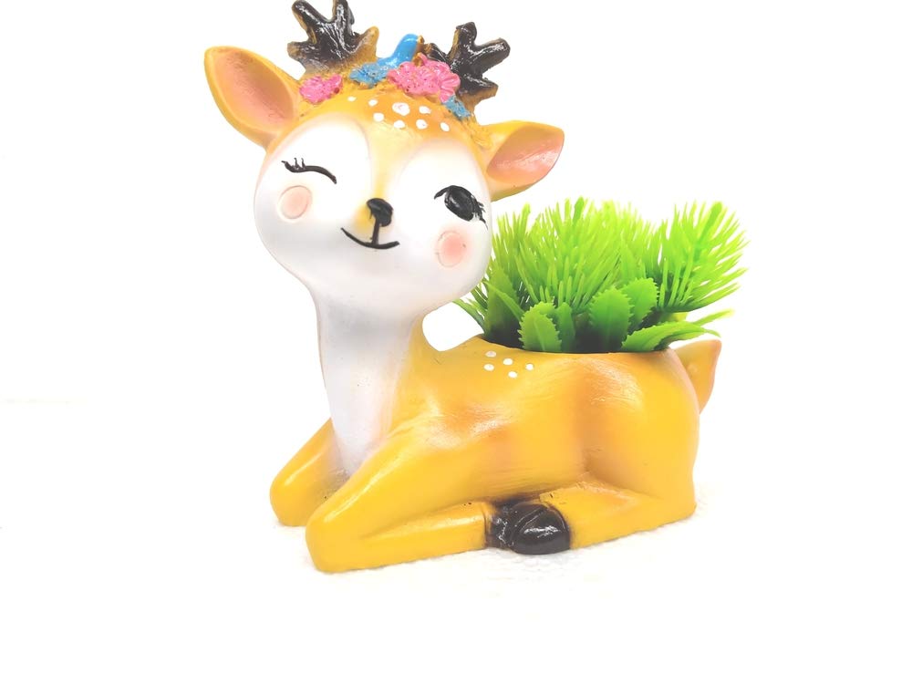 Guuchuu Resin Cute Baby Dear Succulent Planter Pot with Artificial Plant (Pot with Artificial Plant) Size 4 inches (B08KGQD46S) Amazon Price History, Amazon Price Tracker