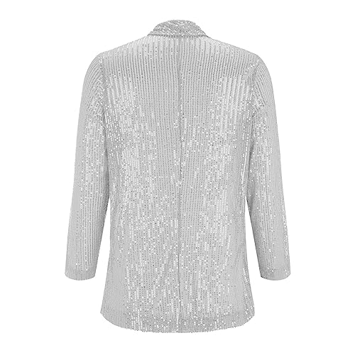 Sequin Jackets for Women Glitter Sparkly Jacket Cardigans Long Sleeve Open Front Blazer Ladies Evening Party Blazers3