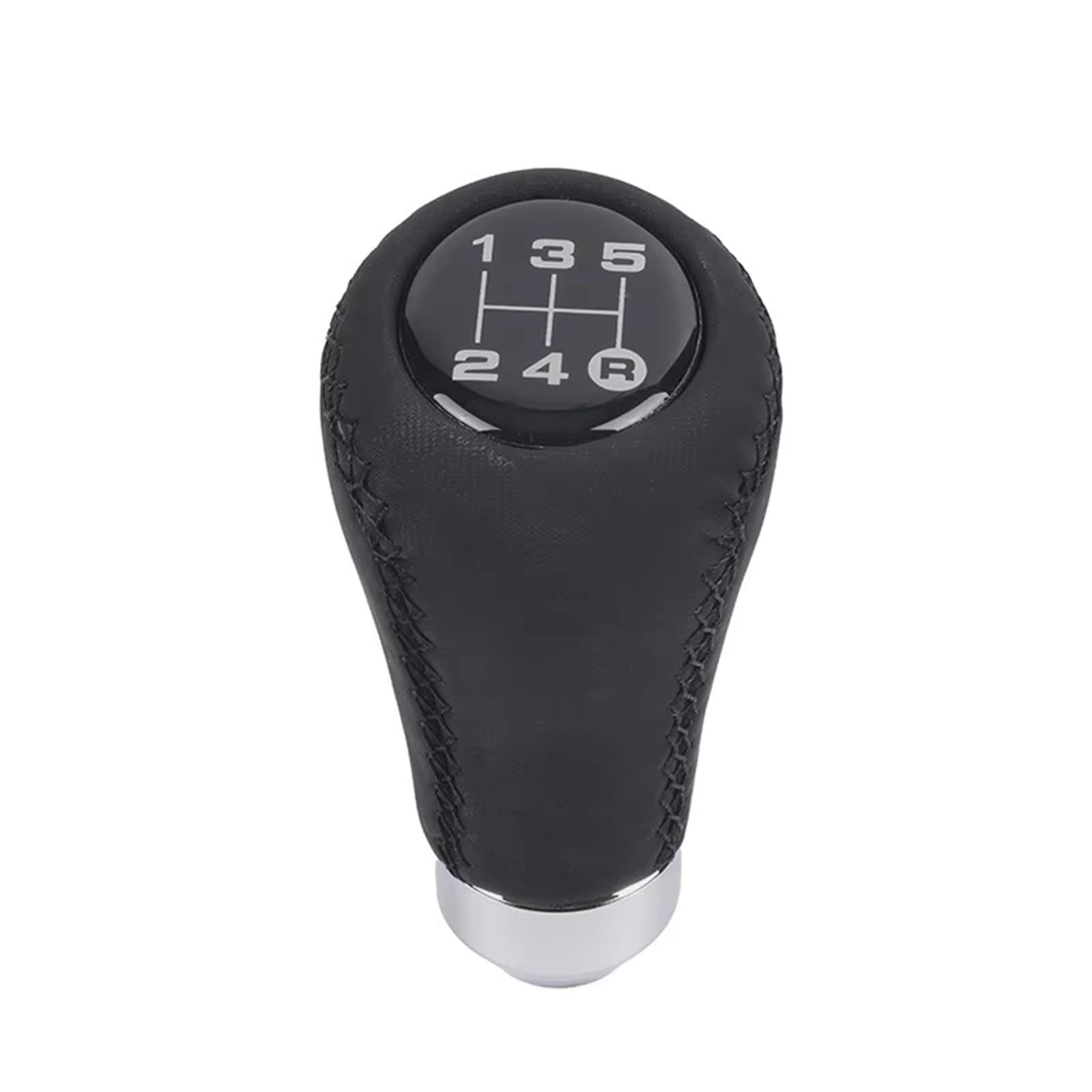 Sczmbltlnv Black 5 Speed Car Gear Stick Knob 5/6 Speed Leather Red Stitch Gear Shift Knob Universal Car Stick Lever Manual Transmission