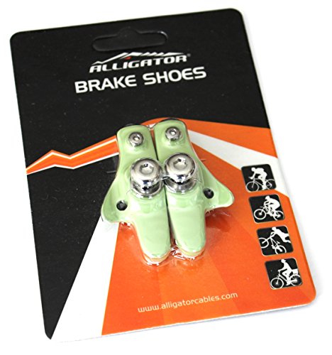 Alligator Bike Road Brake Cartridge Compatible Shoes Pads with Shimano Dura Ace/Ultegra/105/Sram for Alloy Rims, Light Bianchi Green Alligator Bike Road Brake Cartridge Compatible Shoes Pads with Shimano Dura Ace/Ultegra/105/Sram for Alloy Rims, Light Bianchi Green