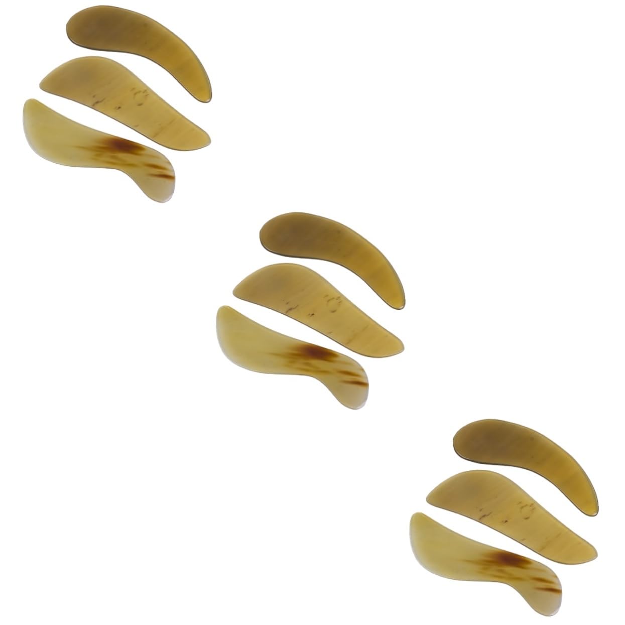 Healvian 9 Stk Horn Kratzen Multitools Guasha-stein Massage-tools Jade Schaber-werkzeug-massage Muskelschaber-tool Gesichtsmassagegerät Yak-horn Reisen Gelbes Horn