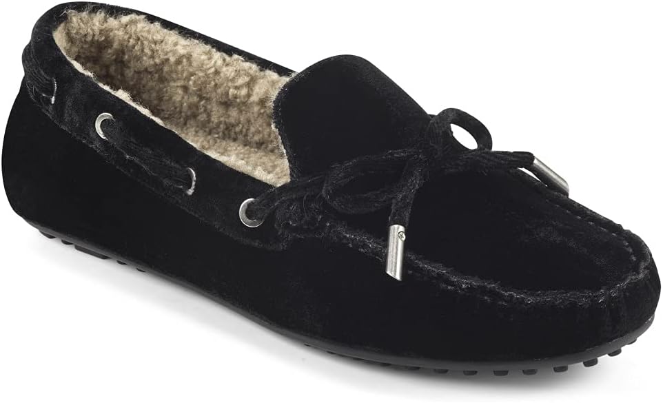 Aerosoles Women's Winter Boater Driving Style Loafer, Black Velvet, 8.5