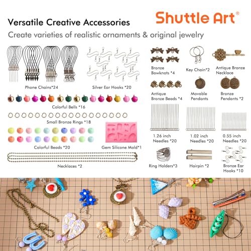 shuttle art 82 colors polymer clay kit with 19 clay tools 16 kinds of accessories non-toxic non-sticky ideal diy art craft gift for kids adults