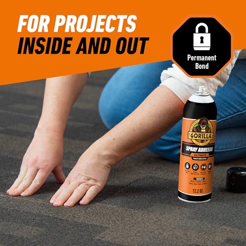 Gorilla Ultimate Spray Adhesive, Instant Aggressive Tack, White, 12.2 oz - image 5