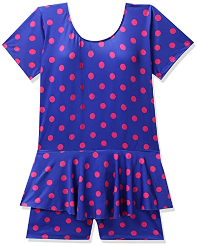 Image of I-SWIM LADIES COSTUME IS-103 ROYAL /PINK DOTS SIZE 2XL WITH GOGGLES SILICONE IS-1600 WITH POUCH BLUE