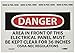 NMC D225AP Danger - Area in Front of This Electrical Panel Must Be Kept Clear for 36 Inches OSHA-NEC Regulations Label - 5 in. x 3 in. PS Vinyl Danger Label,White