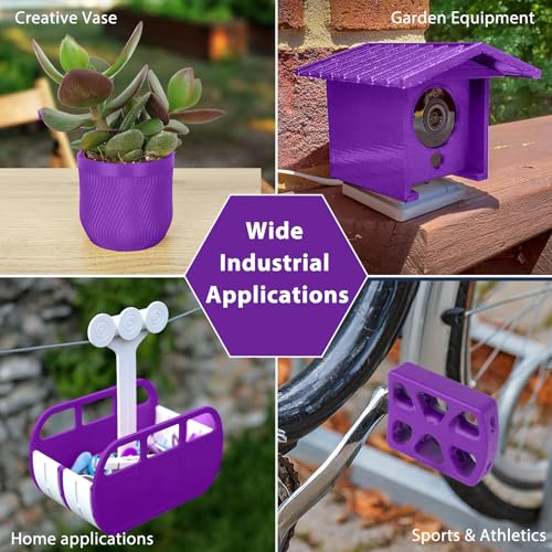 Image of ASA Filament 1.75mm, UV /Heat Resistant /Weather Resistant ASA 3D Printer Filament, Perfect for Printing Outdoor Functional Parts, Purple Filament 1kg(2.2lbs) Spool