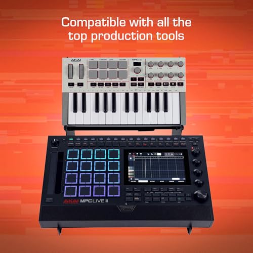 Image of 2-Tier XTS Desktop Stand, Adjustable Length from 10.6 inch - 18.5 inch for Sampler /Synth /MIDI Controller /Drum Machine, fits MPC Live 3 & Live 2 /TR-8S /Analog Rytm /Octatrack, easy to assemble and resize