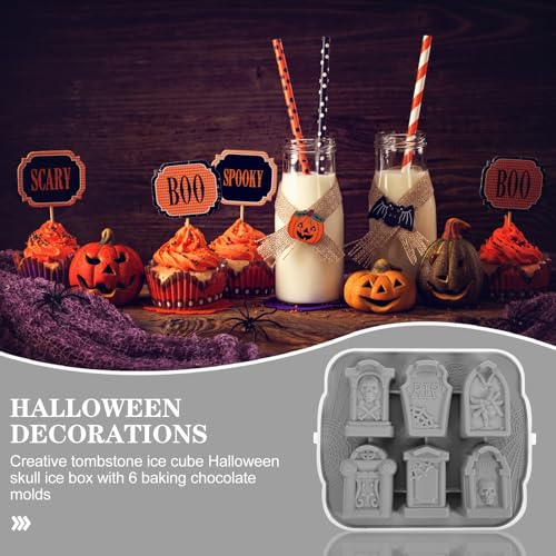 Molde de hielo Halloween Garneck con tapa, silicona miniatura 5