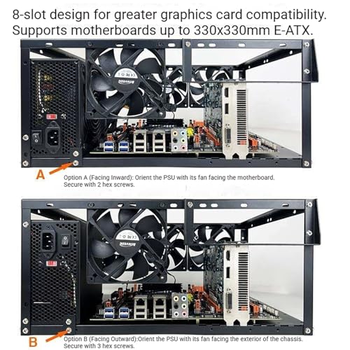 E02 PC Test Bench, Gabinete de Computadora de Aire Abierto - Chasis DIY de Marco Abierto Apilable Compatible con Placas Base ATX, Micro ATX, E-ATX, X79, X99 miniatura 6