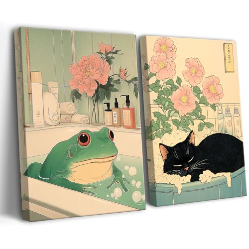 Image of Frimeeme Japanese Bathroom Wall Art 12x16 Inch
