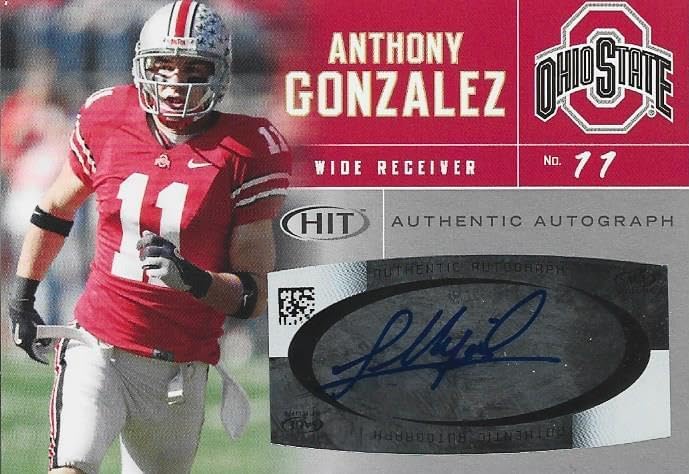 Anthony Gonzalez Autographed Sage Card - NFL Autographed Football Cards