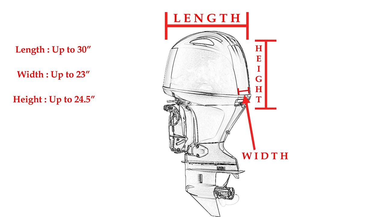 SBU Boat Accessories - Engine Motor Hood Outboard Cover Compatible for 4 Strokes 115 HP-250 HP Blue