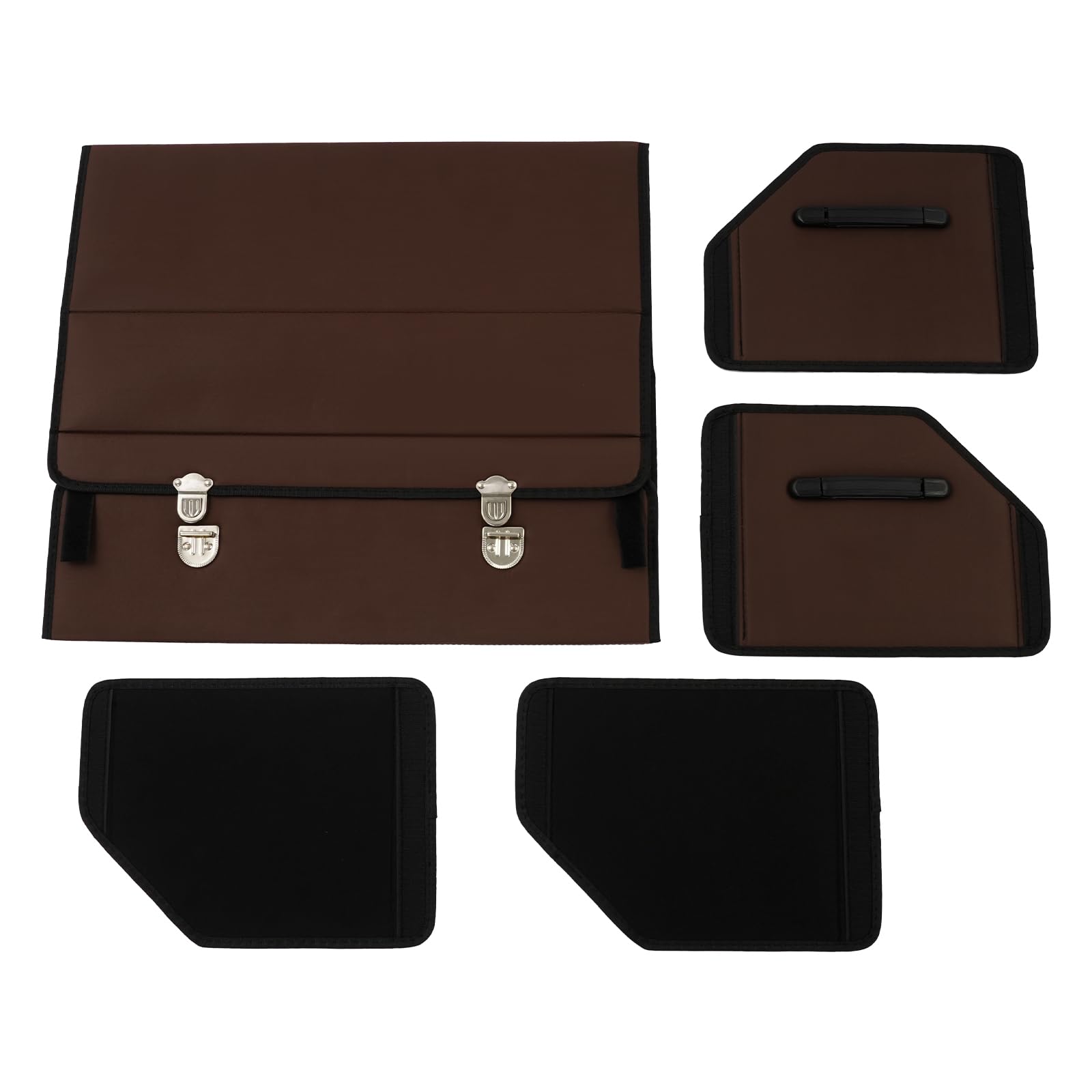 Organizador de maletero de 56 L con tapa, impermeable y resistente al desgaste, para SUV, para viajes, compras (marrón)