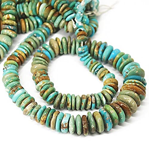 Turquoise de l'Himalaya perles rondelles naturelles 7-12mm de qualité gemme pour bijoux d'exception