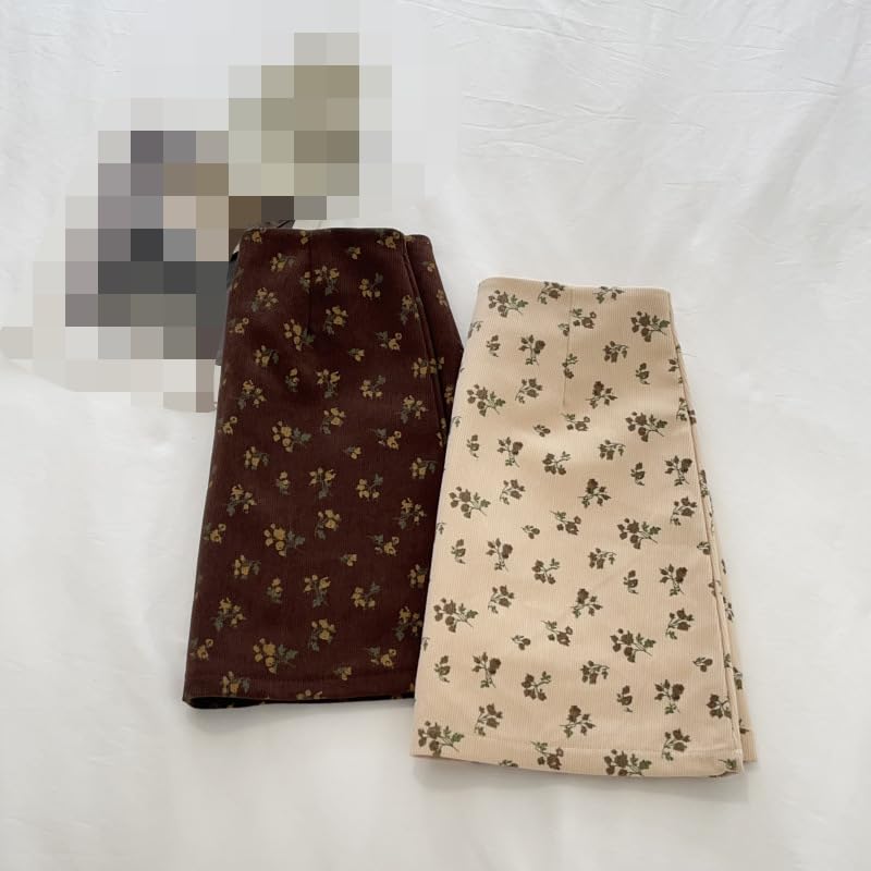 Corduroy Belted Vintage A-Line Skirt Women's Fall3