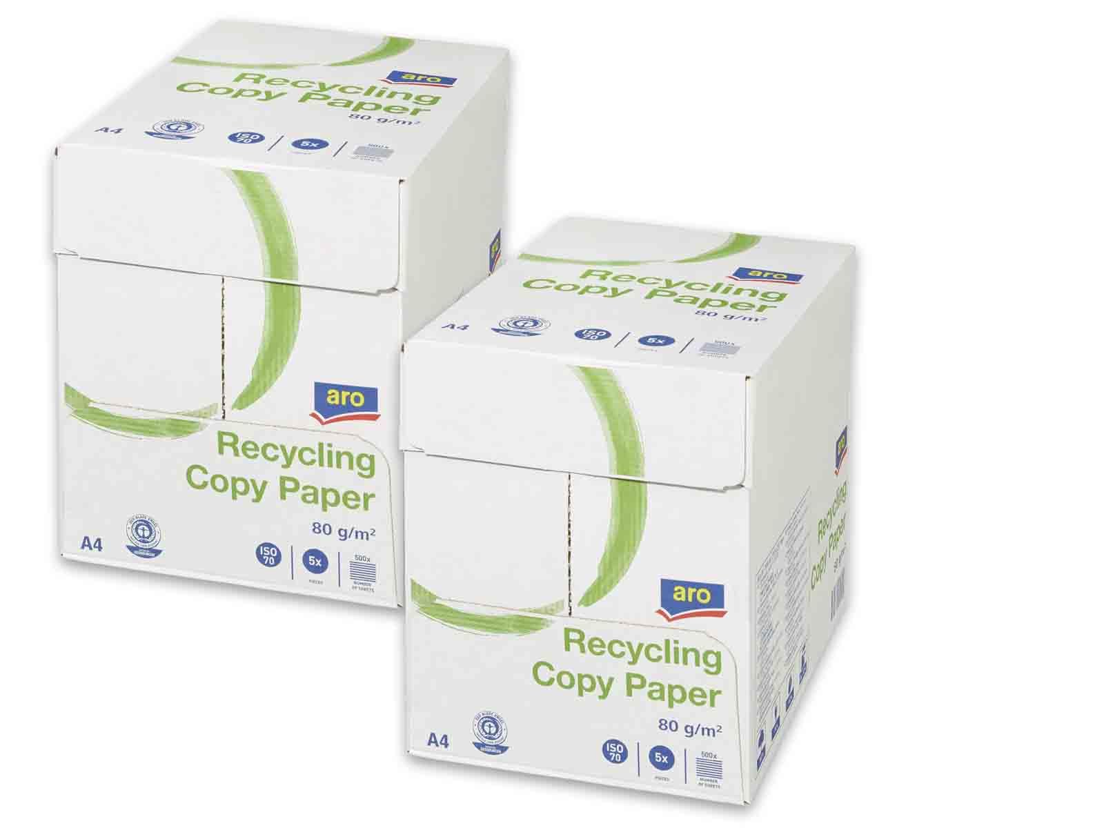aro Kopierpapier Druckerpapier Universalpapier DIN A4-80 g/m² Diverse Mengen (Aro Recycling 5000 Blatt & 1x HLKauf-Produkt)