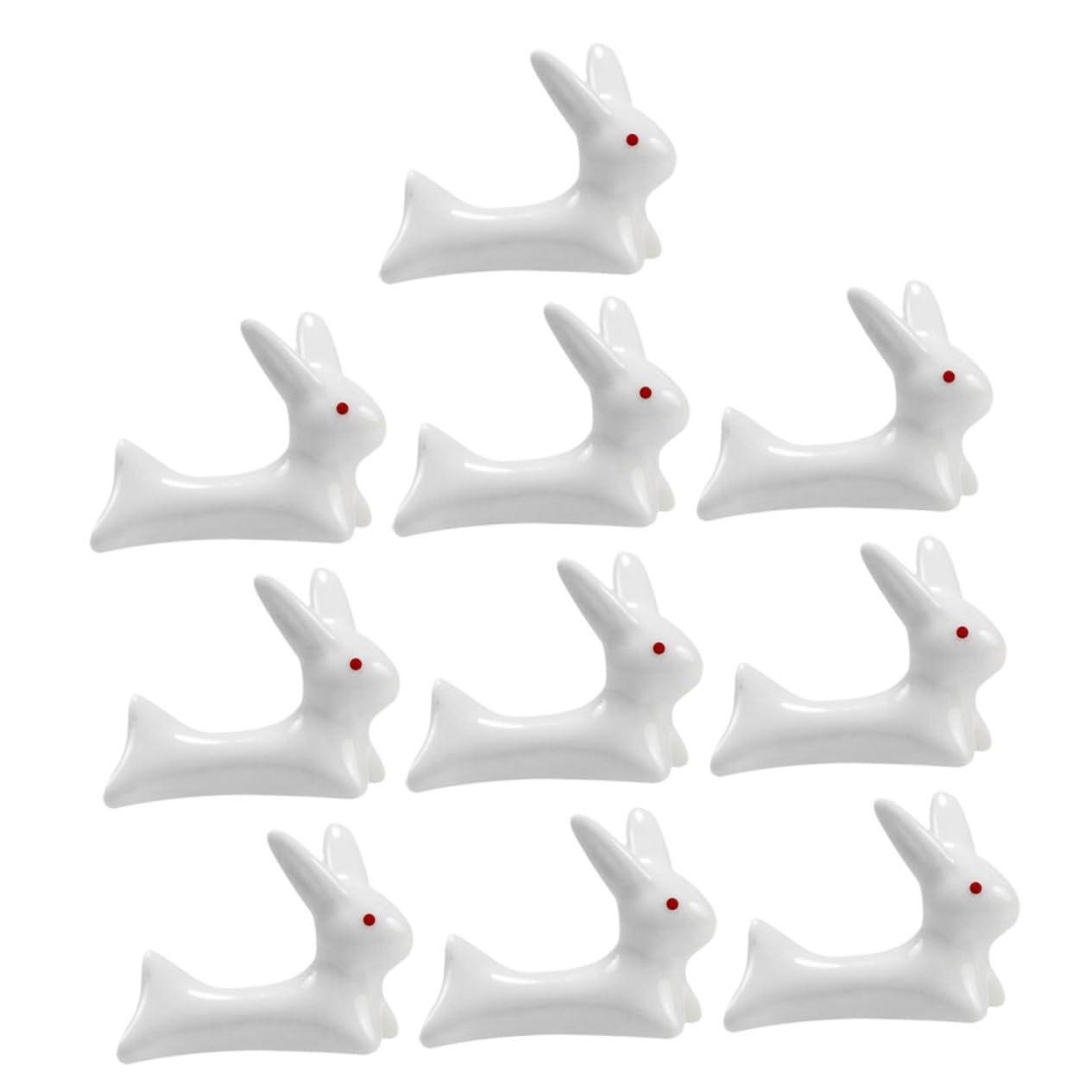 Alipis 10Pcs Ceramic Calligraphy Brush Rests Cute Bunny Design Ink Brush Holders for Dining Table Decor Multi Functional Storage for Utensils and Writing Pens Porcelain
