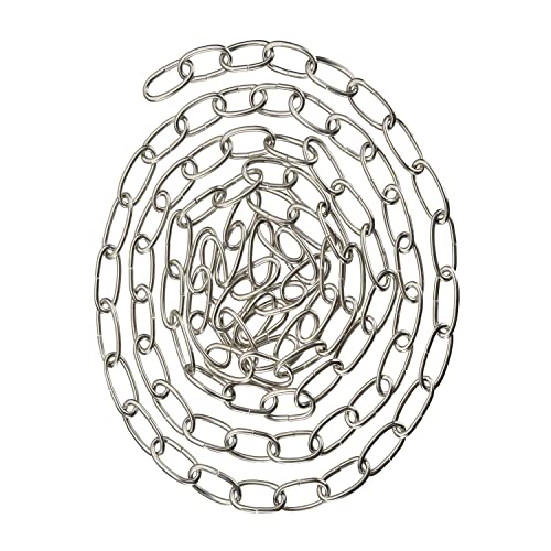 Image of Aspen Creative 21110-21,Steel 10 Feet Heavy Duty Chain for Hanging Up Maximum Weight 40 Pounds-Lighting Fixture /Swag Light /Plant in Stin Nickel.11 Gauge.