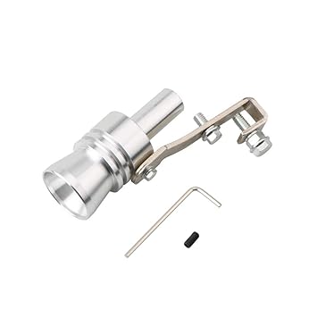Jeeone Turbo Whistle Aluminum Universal Car Turbo Sound Exhaust Muffler Pipe Turbo Muffler Blow Off Valve Whistle Pipe Sound Simulator Whistle for All Vehicles Models - Silver L