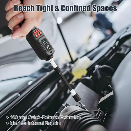 Image of VANPO Digital Torque Screwdriver, 1.77-26.55 in.lb, ±2% Accuracy | 0.2-3Nm, 1 /4 inch Inch Pound Torque Screwdriver Set with S2 Bits, LCD Display & Audible Buzzer & 4 Unit for Bike,Scope Mounting