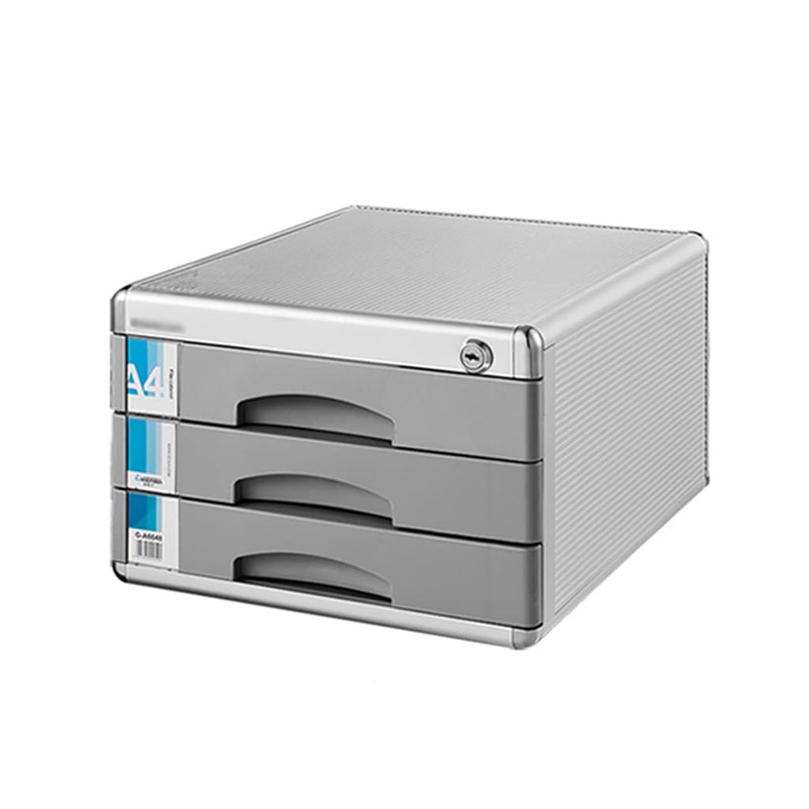 MYUYEE Aluminum Alloy Desk Drawer – 3-Tier Lockable Cabinet For Office & Home – Stylish File Storage Box For Documents & Accessories – Modern Workspace Nizer