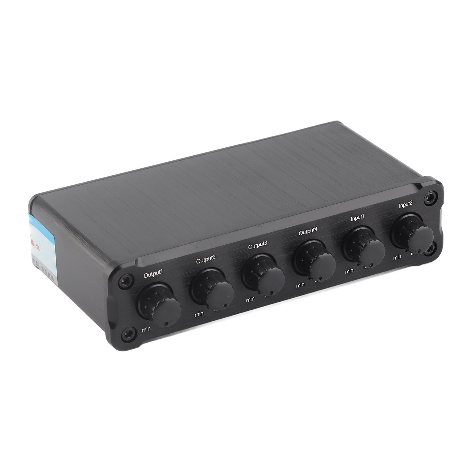 Selektor Głośników Stereo 2 na 4 Wyjścia z regulacją Głośności, Przełącznik Audio RCA, Zbalansowany Konwerter Audio, Skrzynka Rozdzielcza Selektora Audio dla (wtyczka UE)