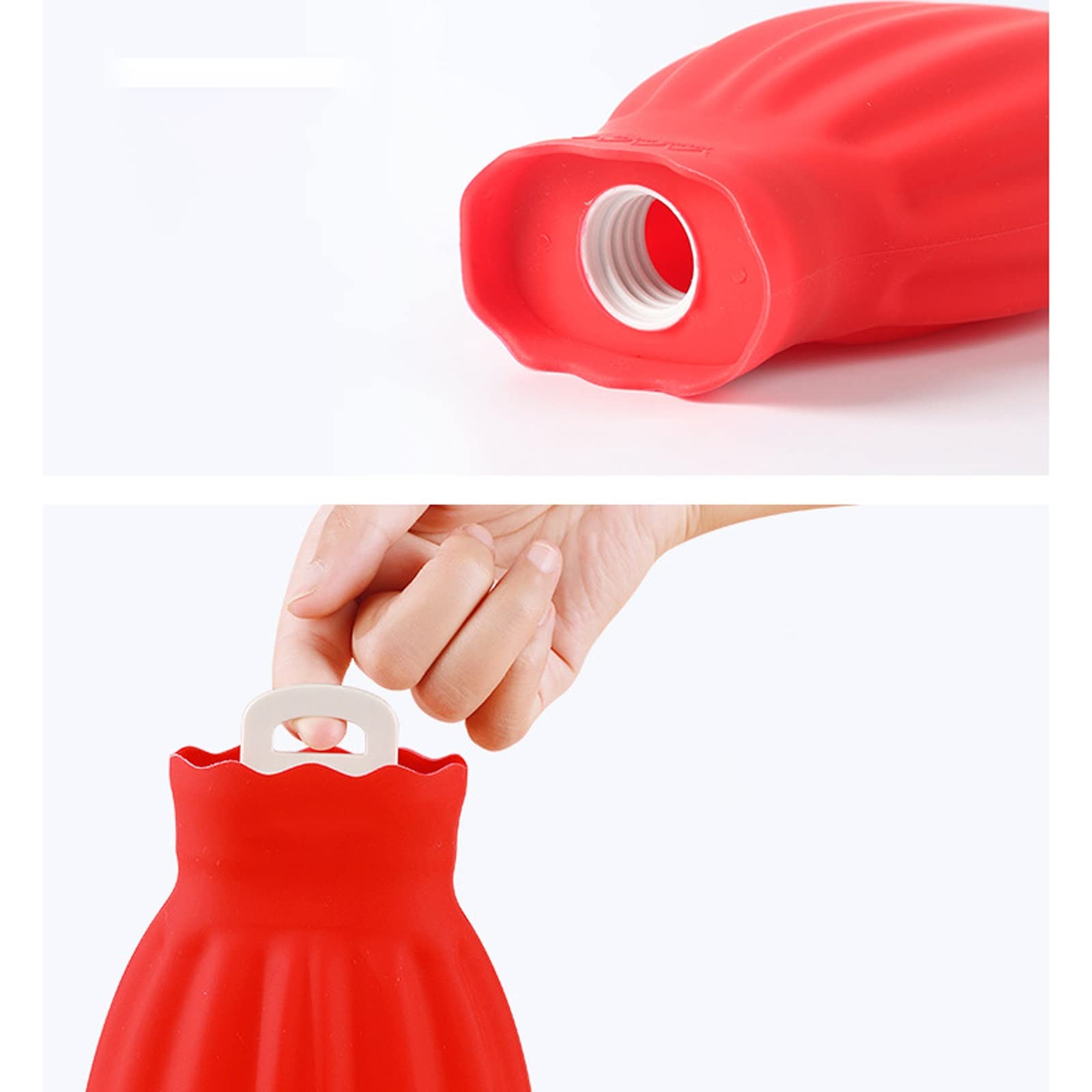 JINGYAN Termofory Silikonowy Wstrzyknięcie Water Ciepełka Hot and Cold Bottle Butelka Damska Prosta Moda Podgrzewacz