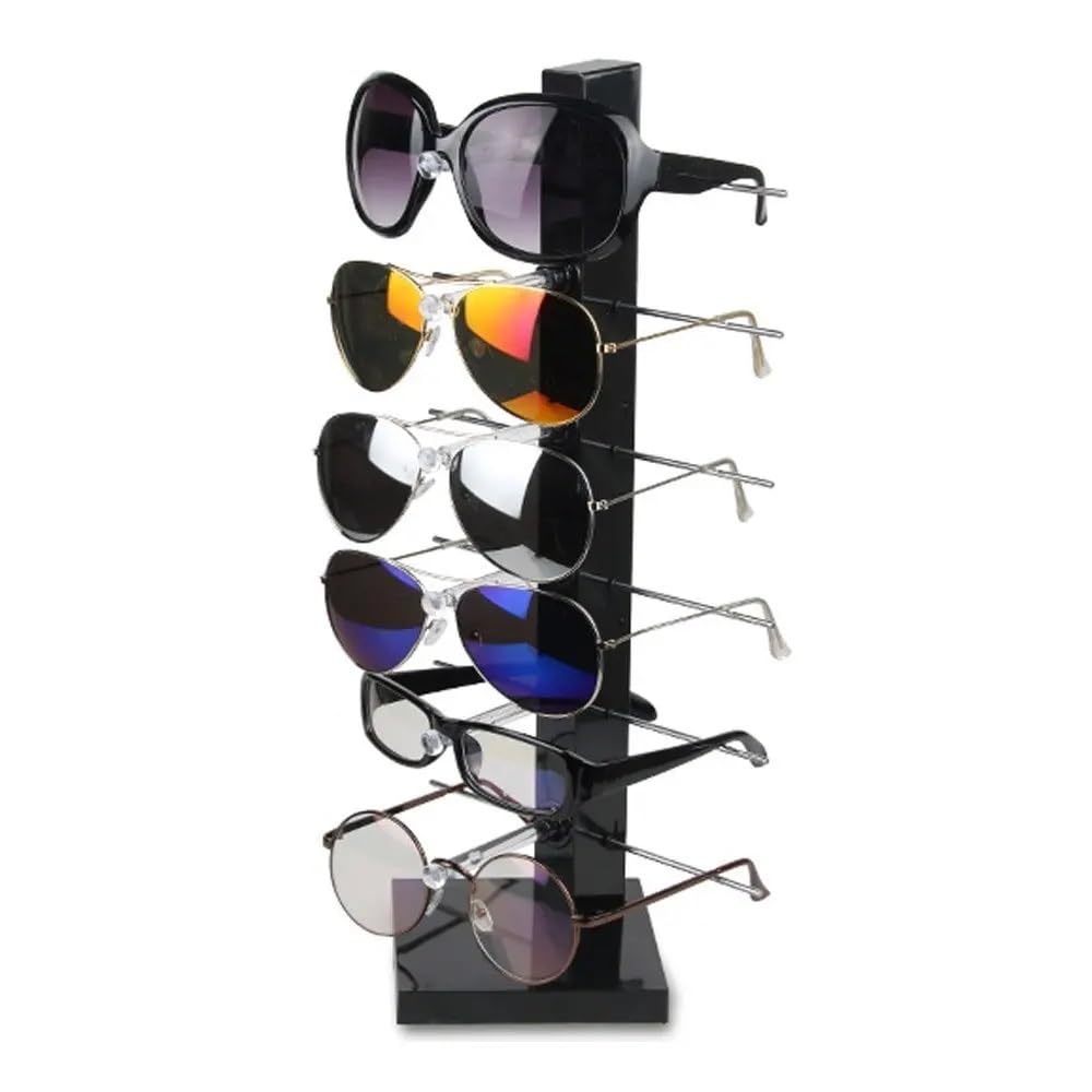 Stojak na okulary Fashion Design 6 par czarnych okularów przeciwsłonecznych Oko Ramki do okularów Stojak na okulary Uchwyt na ladę Stojak ekspozycyjny Uchwyt na okulary przeciwsłoneczne