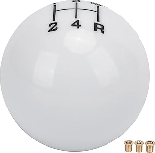 shift knob white-Car Shifting Head Shifter Stick Handle Heads Gear Shift Knob Gear Stick Shift Knob Head M12x1.25 Gear Shift Knob Head 5 Speed Wear‑Resistant with 3 Adapter Universal(white)