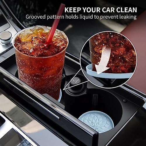 Image of ME.FAN Car Coasters for Cup Holders [4 Pack] - 2.75In Silicone Auto Mug Mats - Universal Non-Slip Recessed Car Interior AccessoriesEther