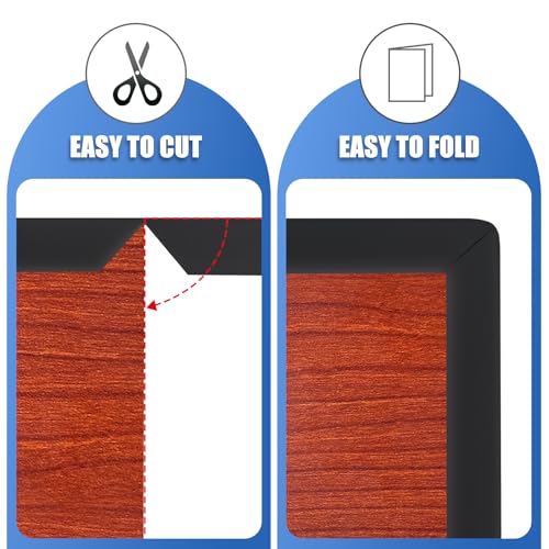 Image of Rubber Edge Trim, 1 Inch(25mm) Self Adhesive Peel and Stick Edge Guards, Flexible U Shaped Strip for Kitchen &Garbage Drawer Fronts, Cabinets, Desks and Shelfves, Black, 10Ft