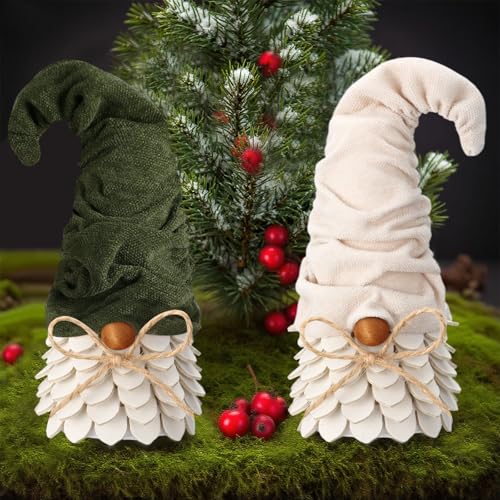 Leinuosen 2 Pcs Fall Pine Cone Gnome Ornaments 7.5 Inch