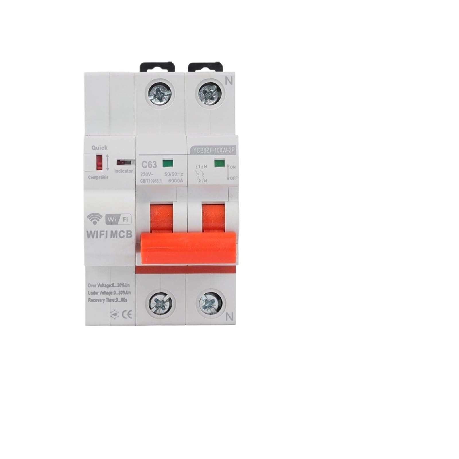 Disjoncteur connecté 2P 32A télécommandable avec minuterie et protection court-circuit