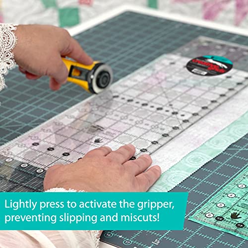 Règle de patchwork acrylique Creative Grids pour éviter de glisser lors de la coupe