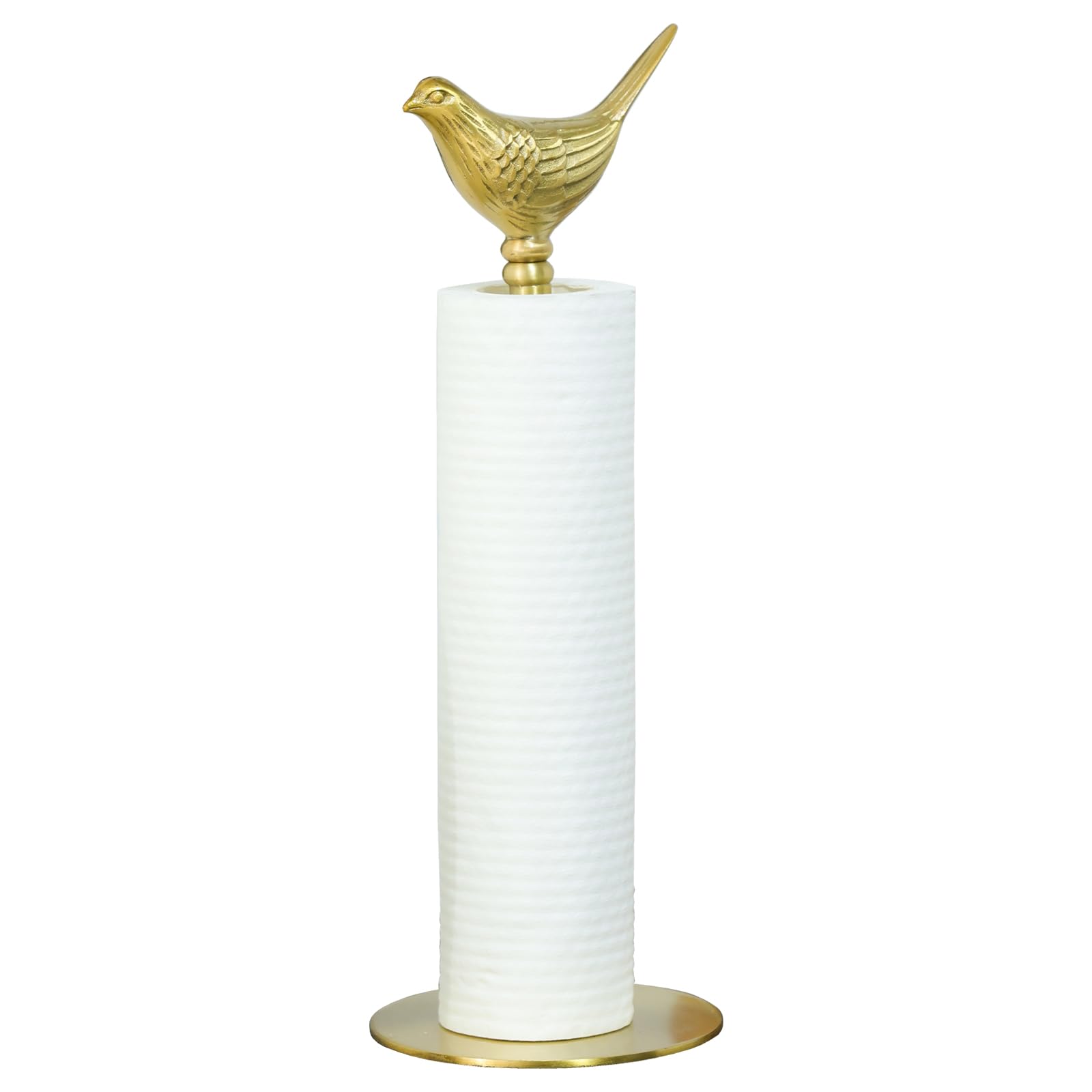 Luxurious Gold Paper Towel Holder Countertop, Brass Paper Towel Holder for Kitchen, Unique Gold Bird Decor - Sturdy, Durable, and Elegant Home Decor