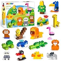 MOONTOY Big Building Blocks, 16 in 1 Large Size Building Bricks, Compatible Block Construction Toys Educational Birthday Gift 2 3 4 5 6 Years Old Preschool Toy Building Set for Toddlers Boys Girls 3+
